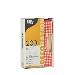PAPSTAR Deko-Picker 8 cm rot "Vichy Karo"
