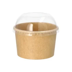 PAPSTAR Eisbecher, Pappe rund 275 ml Ø 9,6 cm, 6 cm braun, 10 x 50 Stück