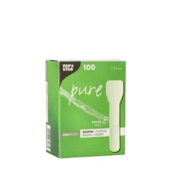 PAPSTAR Eislöffel, Papier "pure" 9,5 cm weiß