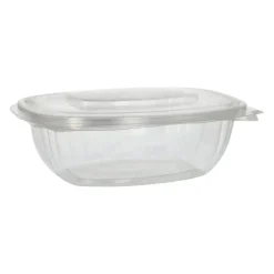 PAPSTAR Feinkost- und Salatschalen mit Klappdeckeln, PLA "pure" 1 l 7,6 cm x 20,5 cm x 16,8 cm glasklar
