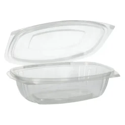 PAPSTAR Feinkost- und Salatschalen mit Klappdeckeln, PLA "pure" 750 ml 6,6 cm x 20,5 cm x 16,8 cm glasklar