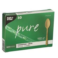 PAPSTAR Fingerfood - Löffel, Bambus "pure" 9,5 cm