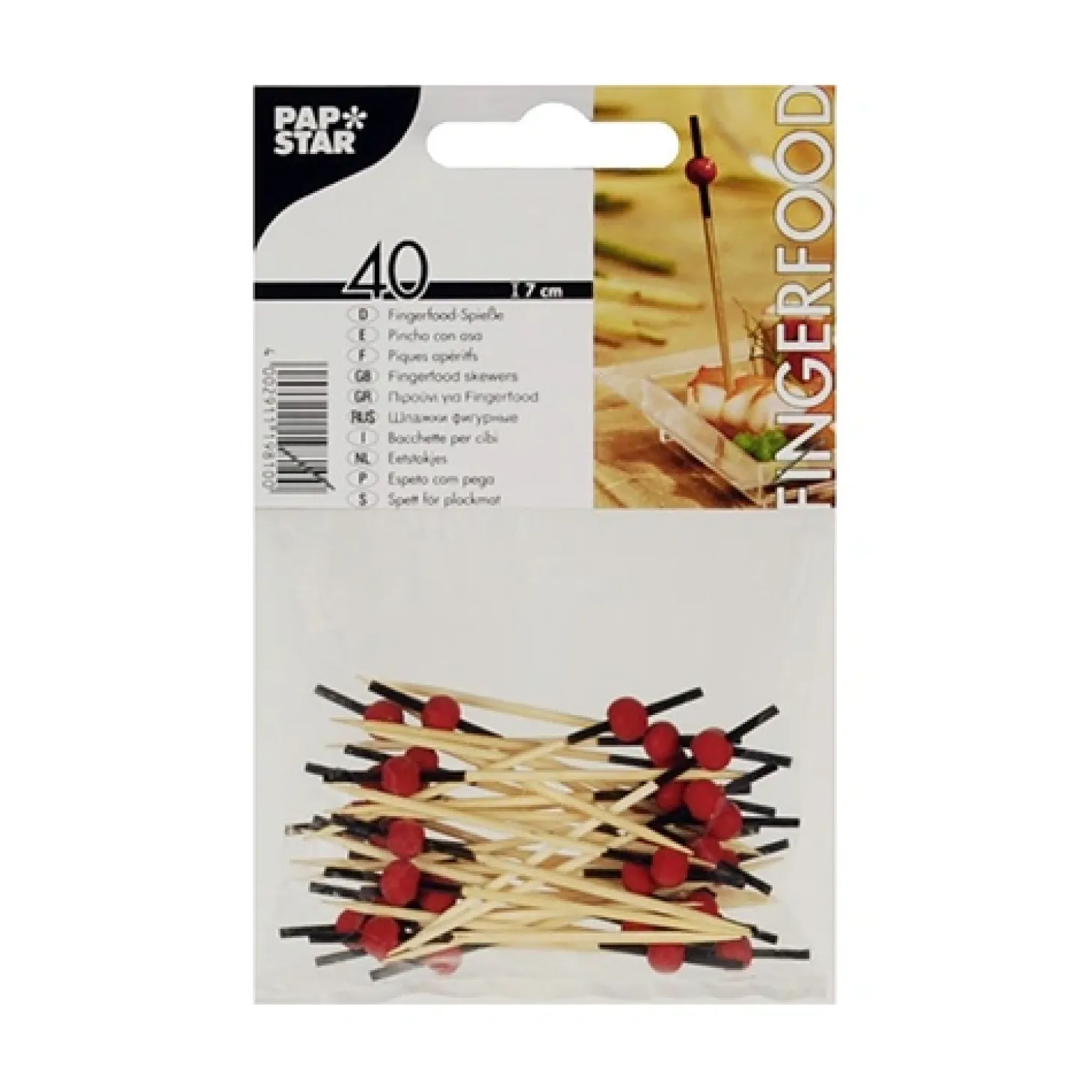 PAPSTAR Fingerfood - Picker 7 cm "Red Pearl", 15 x 40 Stück