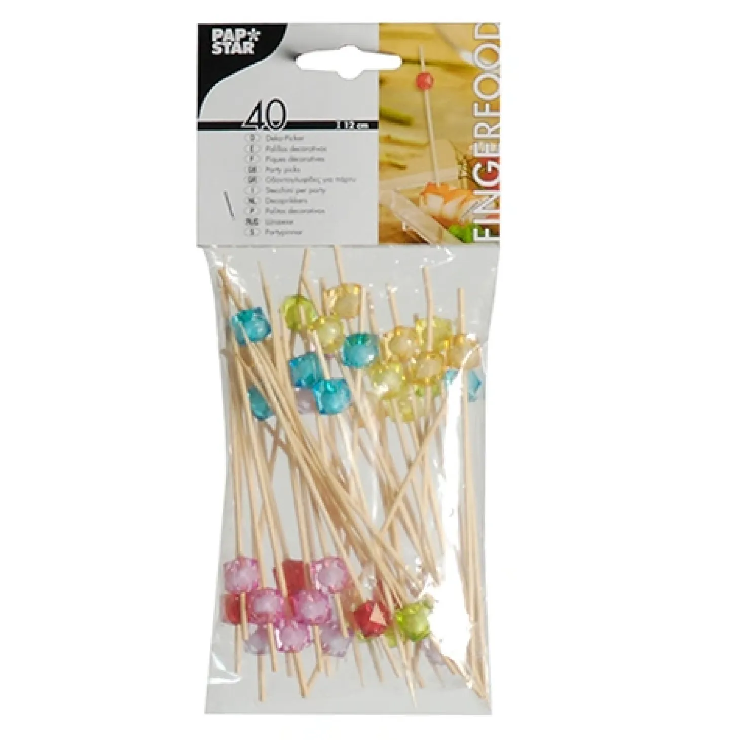 PAPSTAR Fingerfood - Picker 12 cm farbig sortiert "Square", 15 x 40 Stück