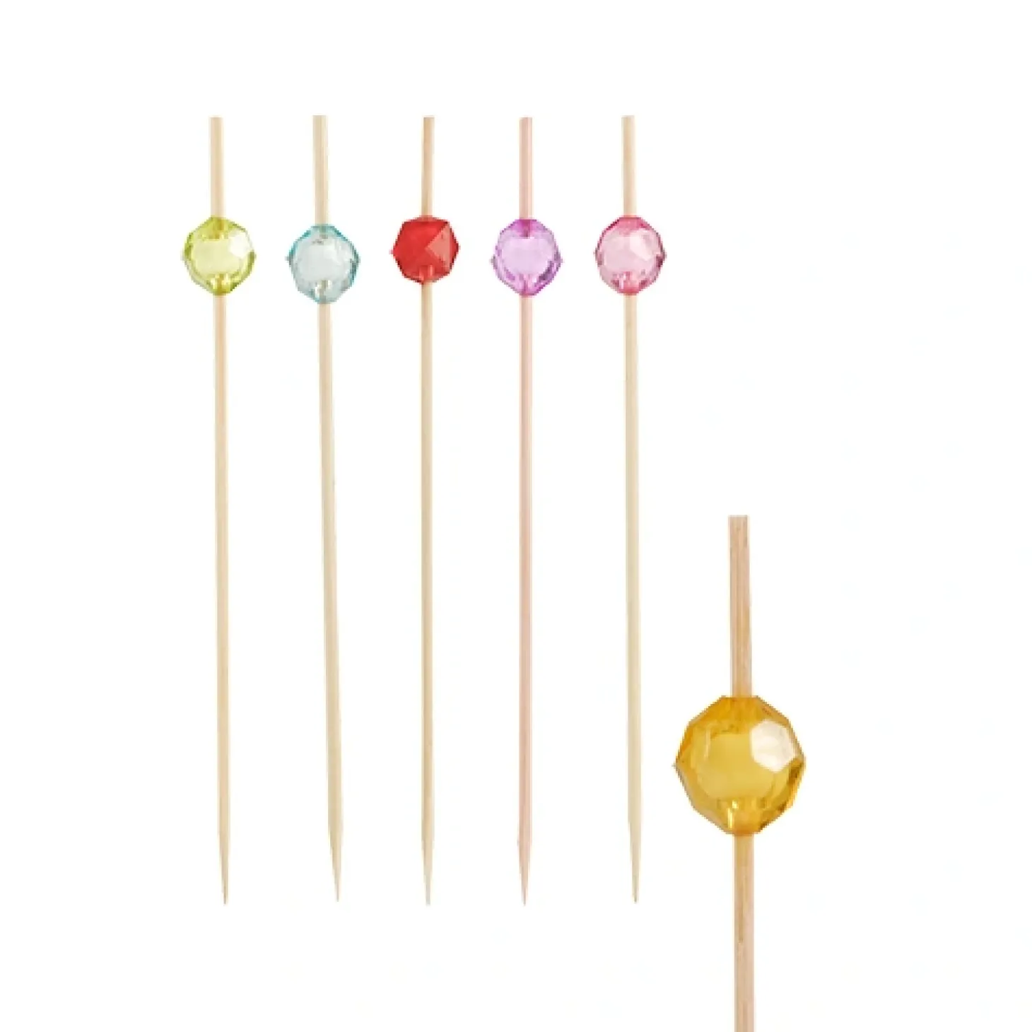 PAPSTAR Fingerfood - Picker 12 cm farbig sortiert "Pearl", 15 x 40 Stück