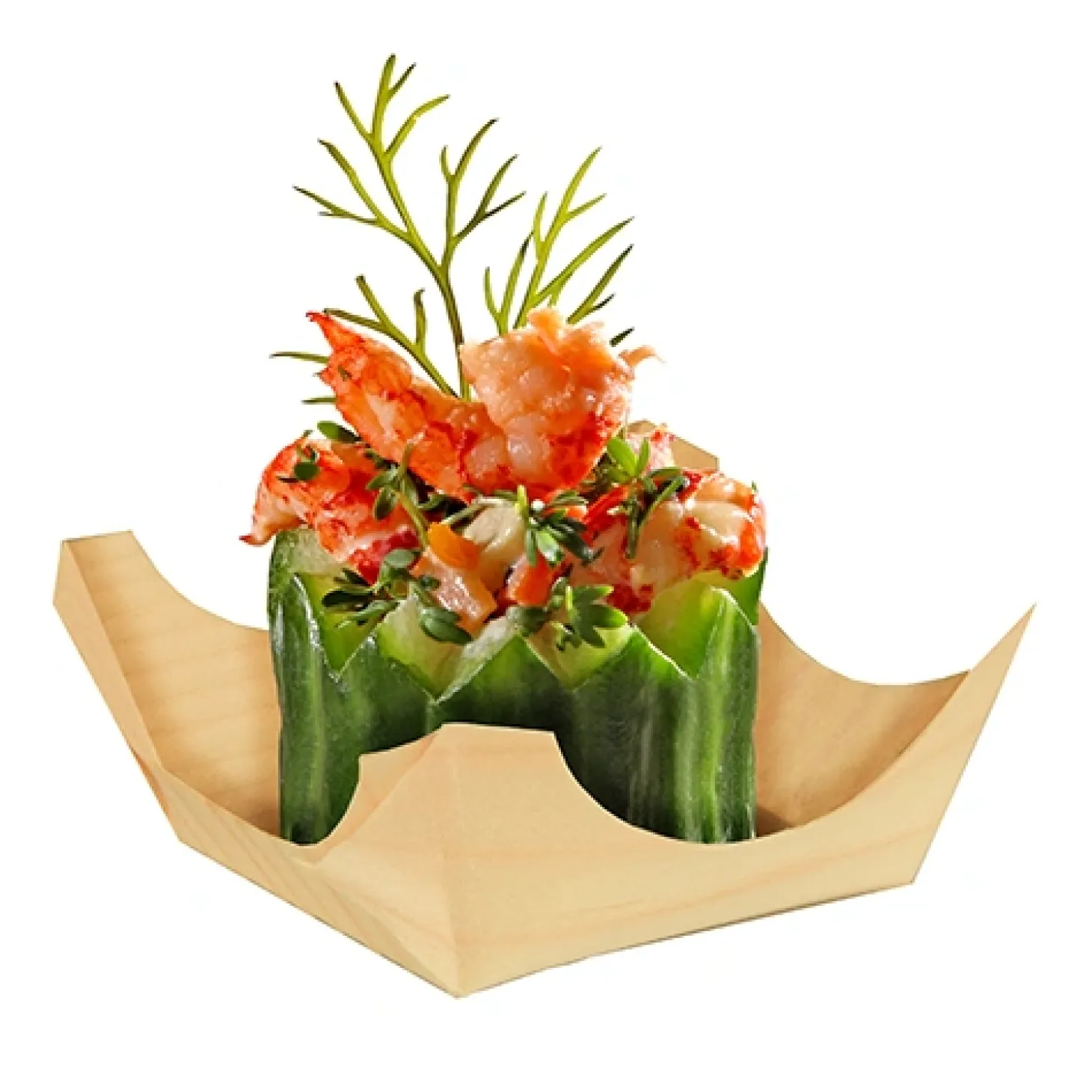 PAPSTAR Fingerfood - Schalen, Holz "pure" eckig 2,5 cm x 6 cm x 6 cm