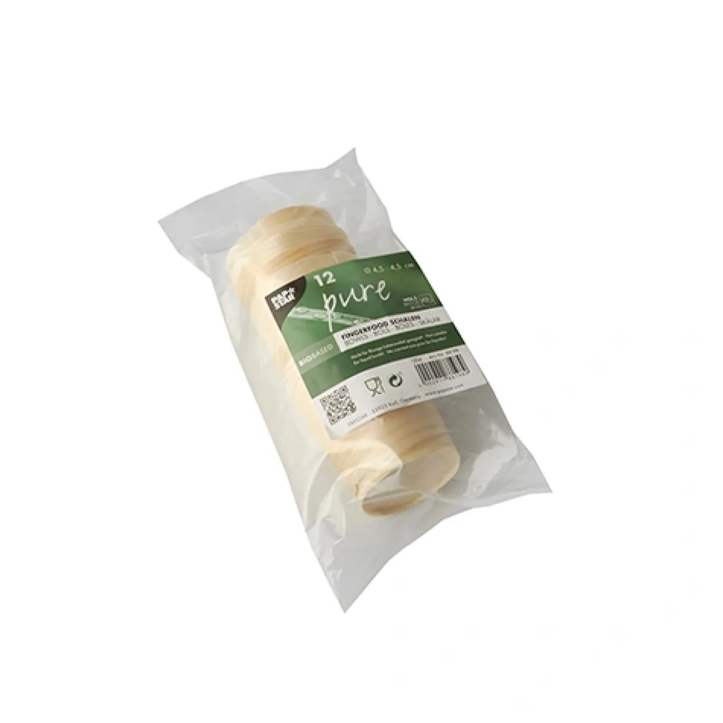 PAPSTAR Fingerfood - Schalen, Holz "pure" rund Ø 4,5 cm, 4,5 cm, 12 x 12 Stück