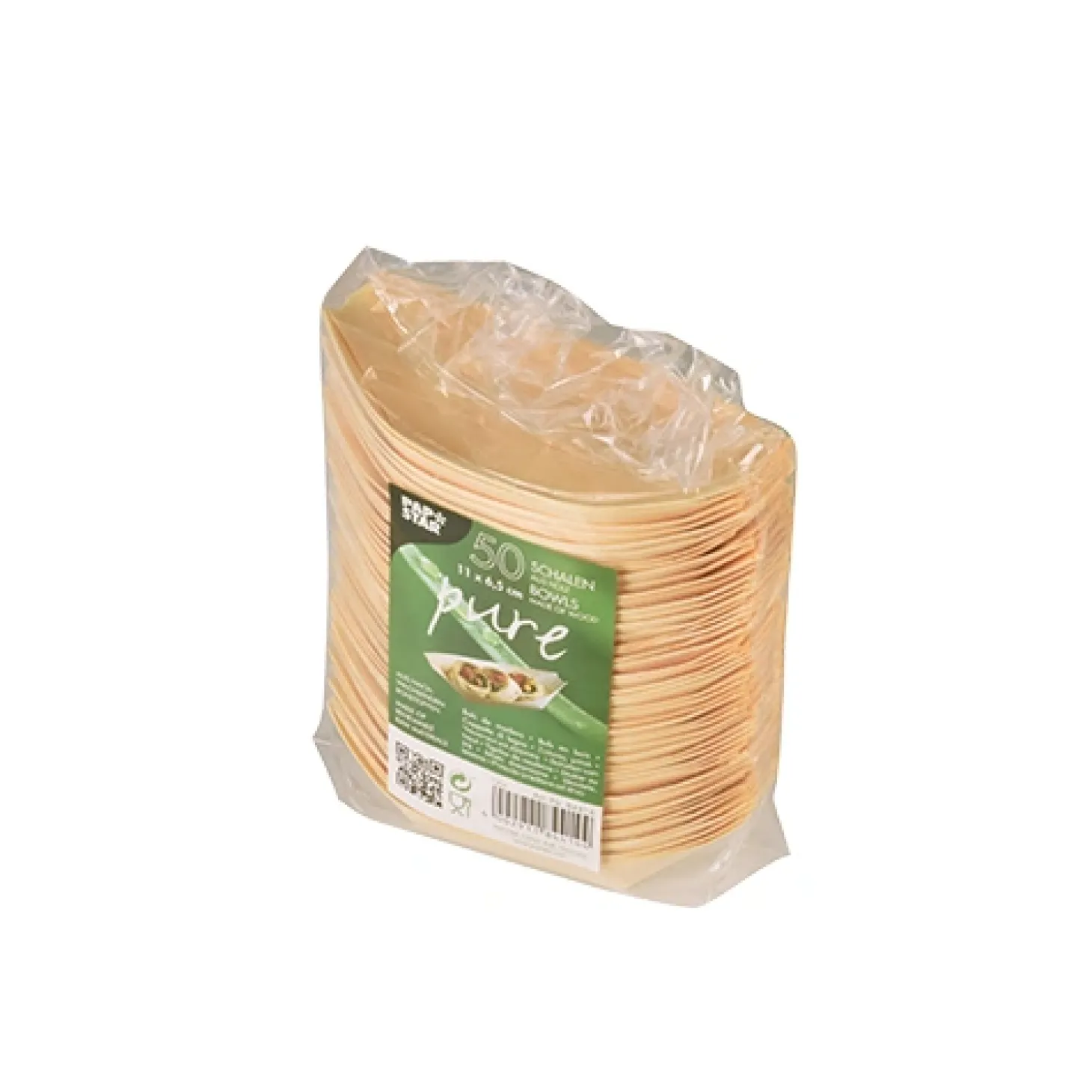 PAPSTAR Fingerfood - Schalen, Holz "pure" 11 cm x 6,5 cm "Schiffchen"