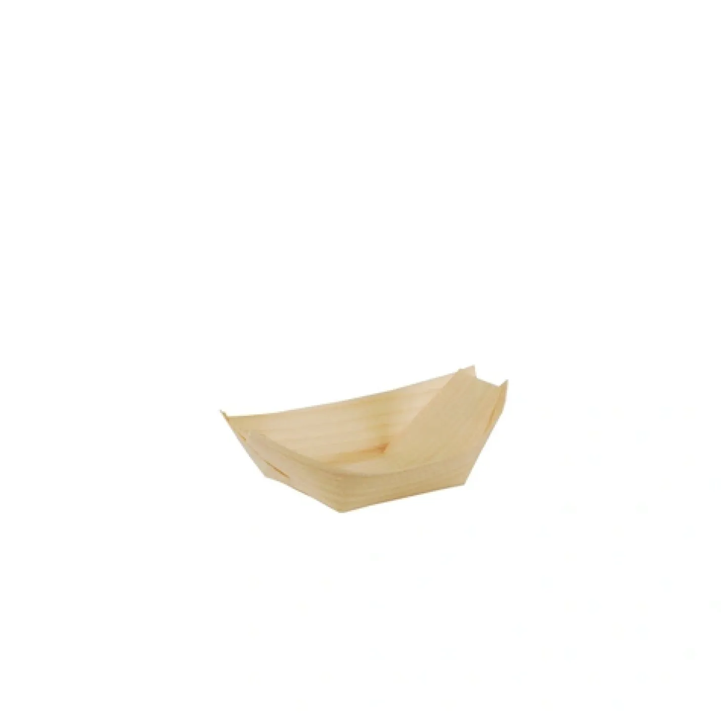 PAPSTAR Fingerfood - Schalen, Holz "pure" 8,5 cm x 5,5 cm "Schiffchen", 10 x 50 Stück