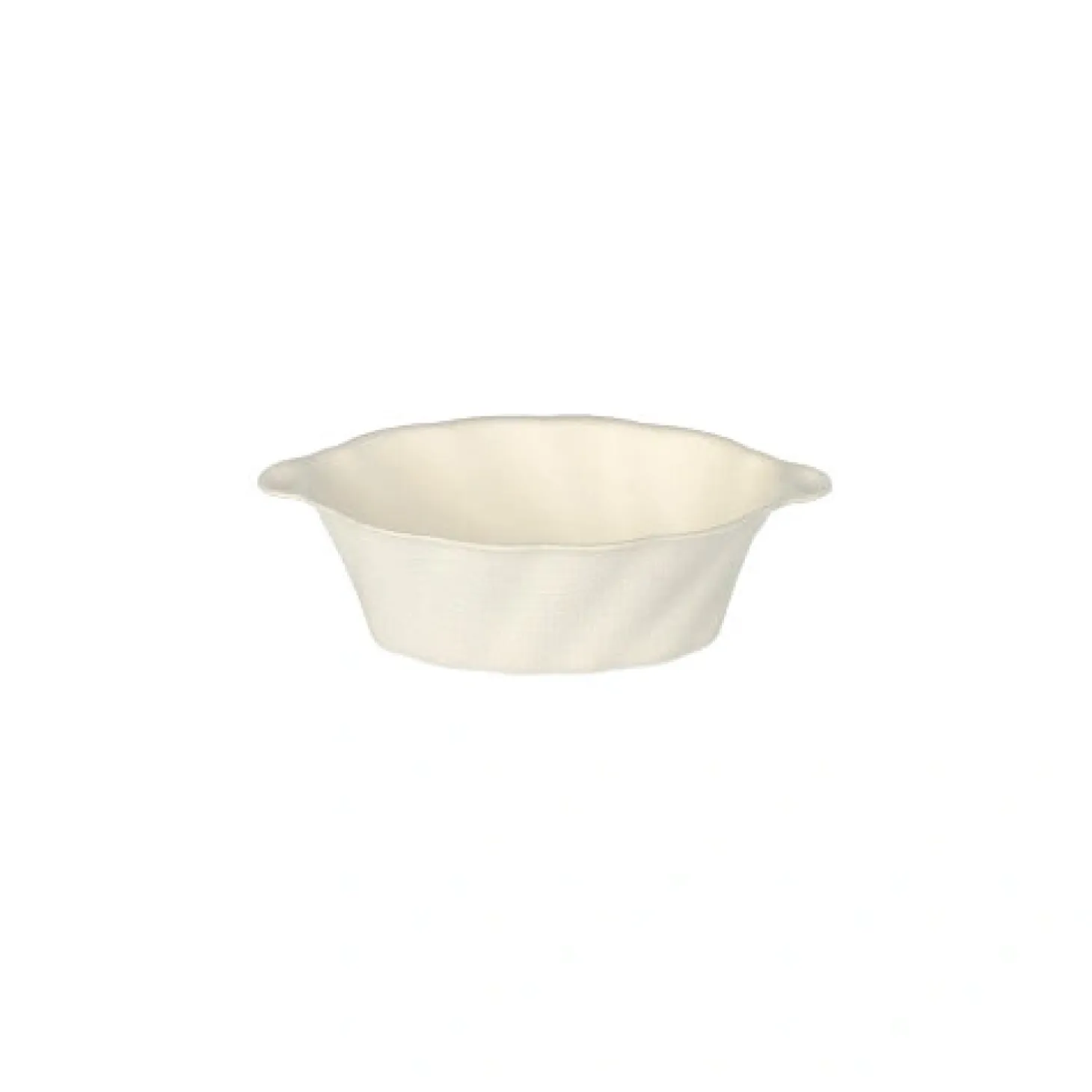 PAPSTAR Fingerfood - Schalen Zuckerrohr "pure" 40 ml 3 cm x 9,5 cm x 6 cm weiß "Wave", 12 x 12 Stück