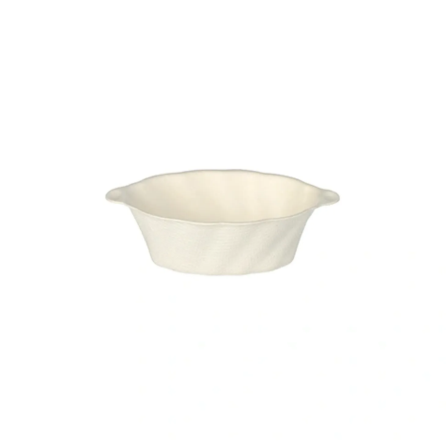 PAPSTAR Fingerfood - Schalen Zuckerrohr "pure" 40 ml 3 cm x 9,5 cm x 6 cm weiß "Wave", 10 x 50 Stück