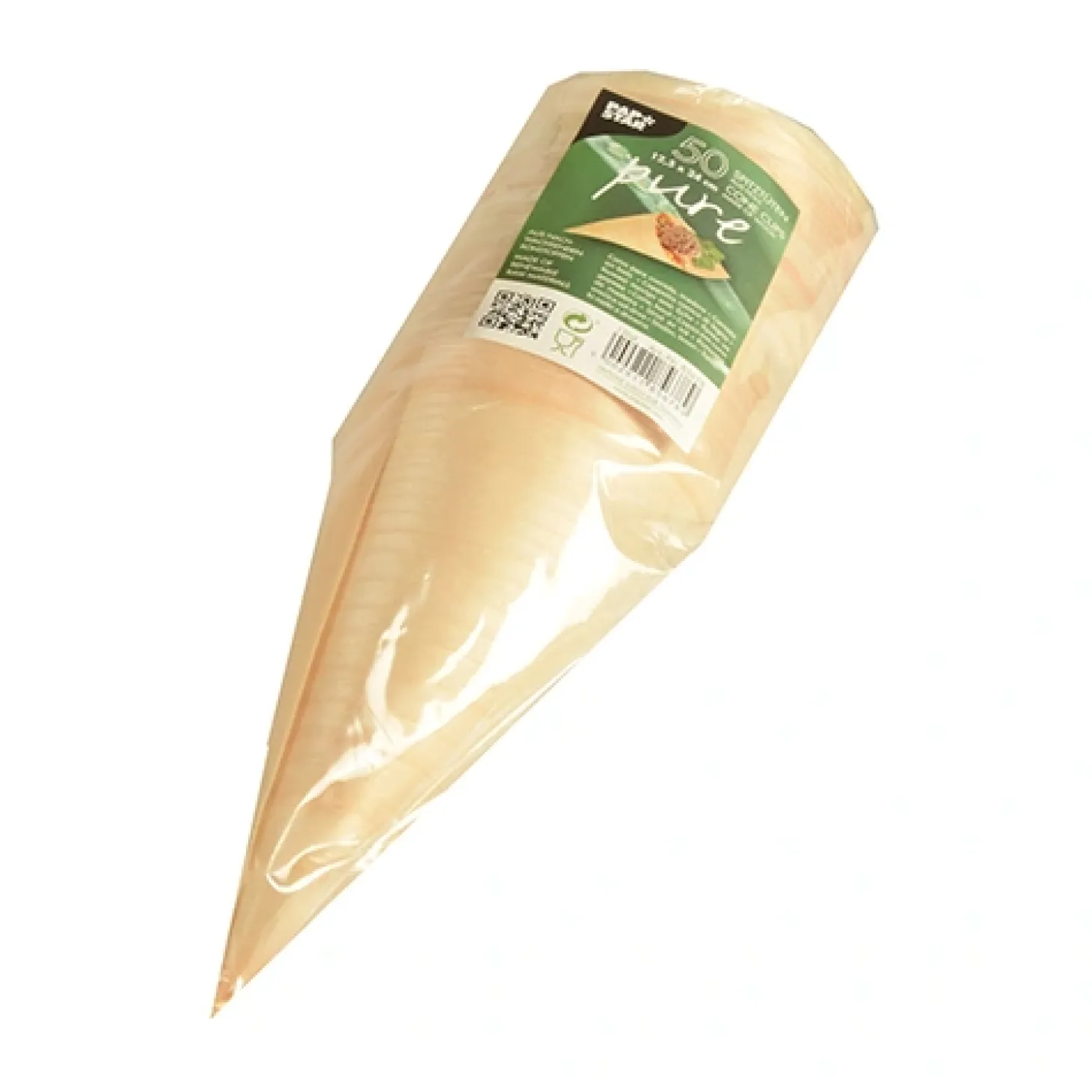 PAPSTAR Fingerfood - Spitztüten, Holz "pure" Ø 12,5 cm, 24 cm
