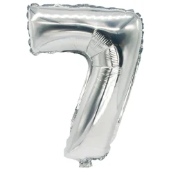 PAPSTAR Folienluftballon 35 cm x 20 cm silber "7"