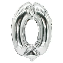 PAPSTAR Folienluftballon 35 cm x 20 cm silber "0"