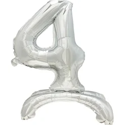 PAPSTAR Folienluftballon 73 cm silber "4" stehend