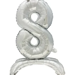 PAPSTAR Folienluftballon 73 cm silber "8" stehend