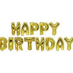 PAPSTAR Folienluftballon-Set gold "Happy Birthday"