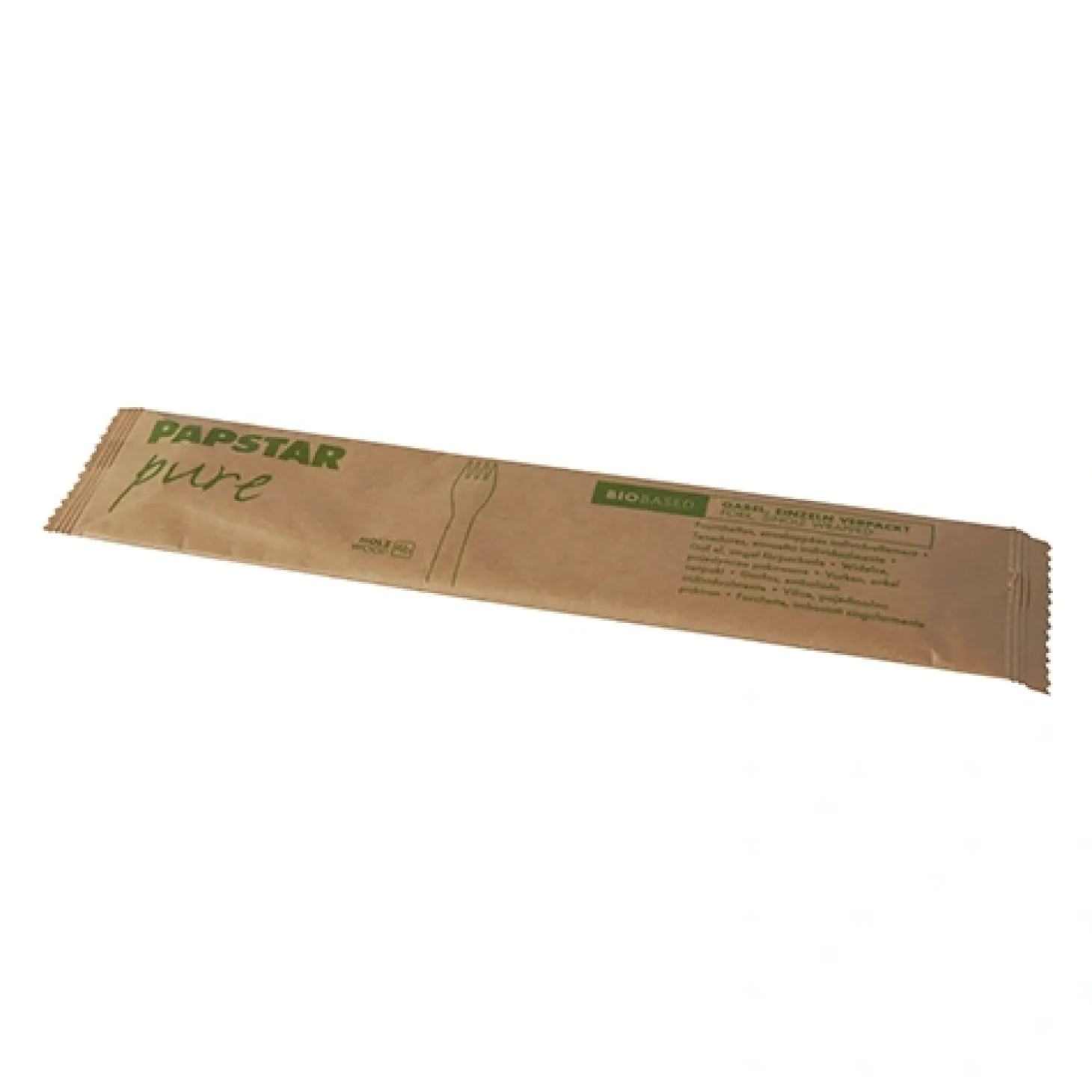 PAPSTAR Gabeln, Holz "pure" 15,5 cm einzeln verpackt in Papierbeutel
