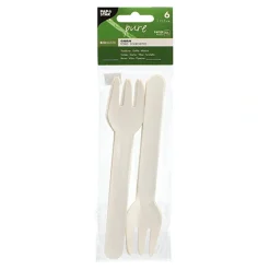 PAPSTAR Gabeln, Papier "pure" 15,5 cm weiß, 20 x 6 Stück