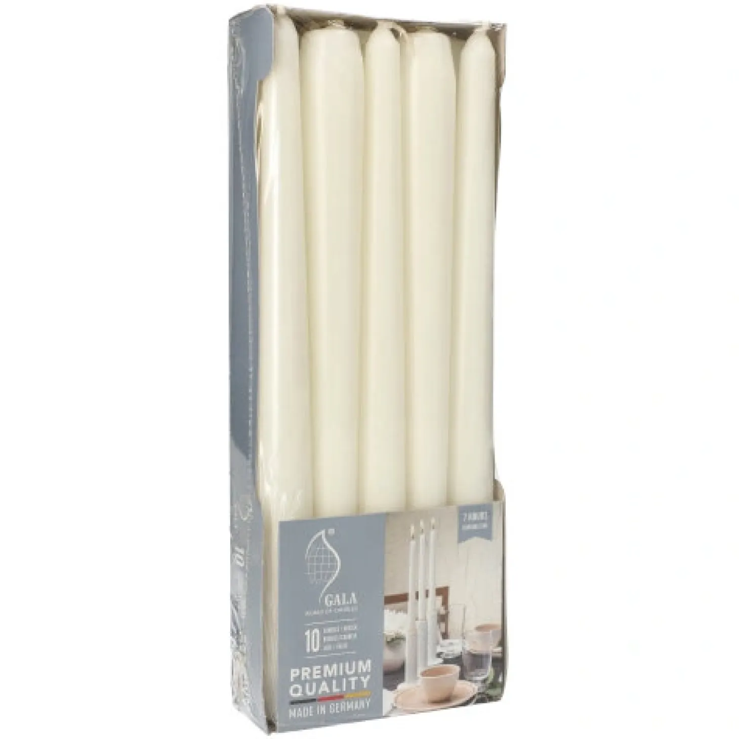 PAPSTAR GALA Basic Leuchterkerzen Ø 2,3 cm, 25 cm weiß