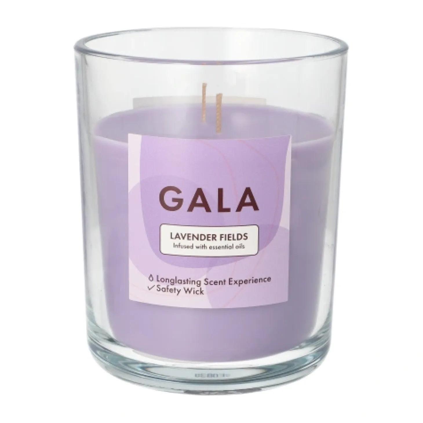 PAPSTAR "GALA" Duftkerze im Glas Ø 10,5 cm, 12,4 cm violett - Lavender Fields "Tokio Large", 6 x 1 Stück