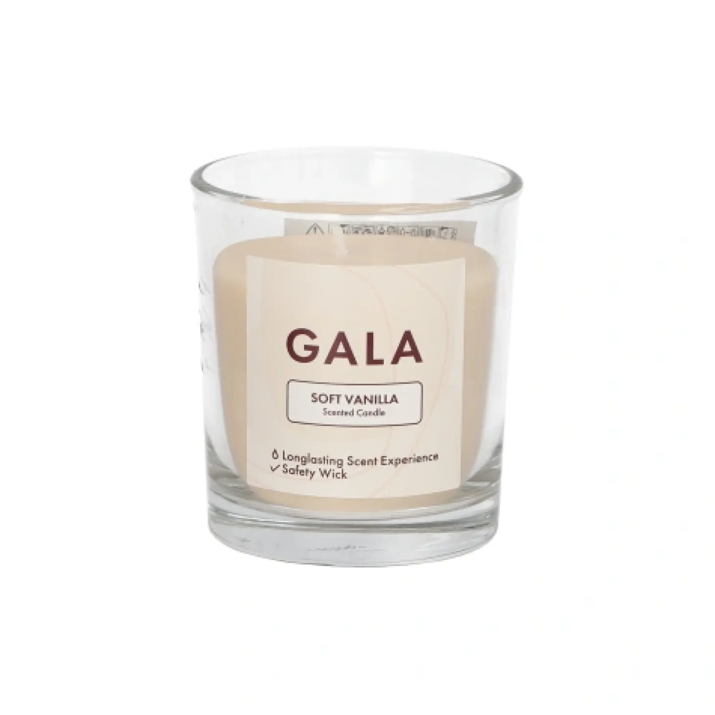 PAPSTAR "GALA" Duftkerze im Glas Ø 70 mm, 77 mm creme - Soft Vanilla "Mini Nutella", 6 x 1 Stück