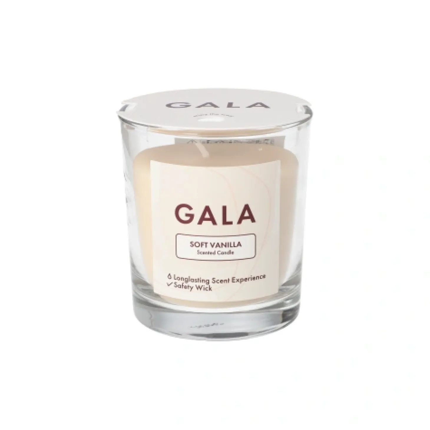 PAPSTAR "GALA" Duftkerze im Glas Ø 70 mm, 77 mm creme - Soft Vanilla "Mini Nutella", 6 x 1 Stück