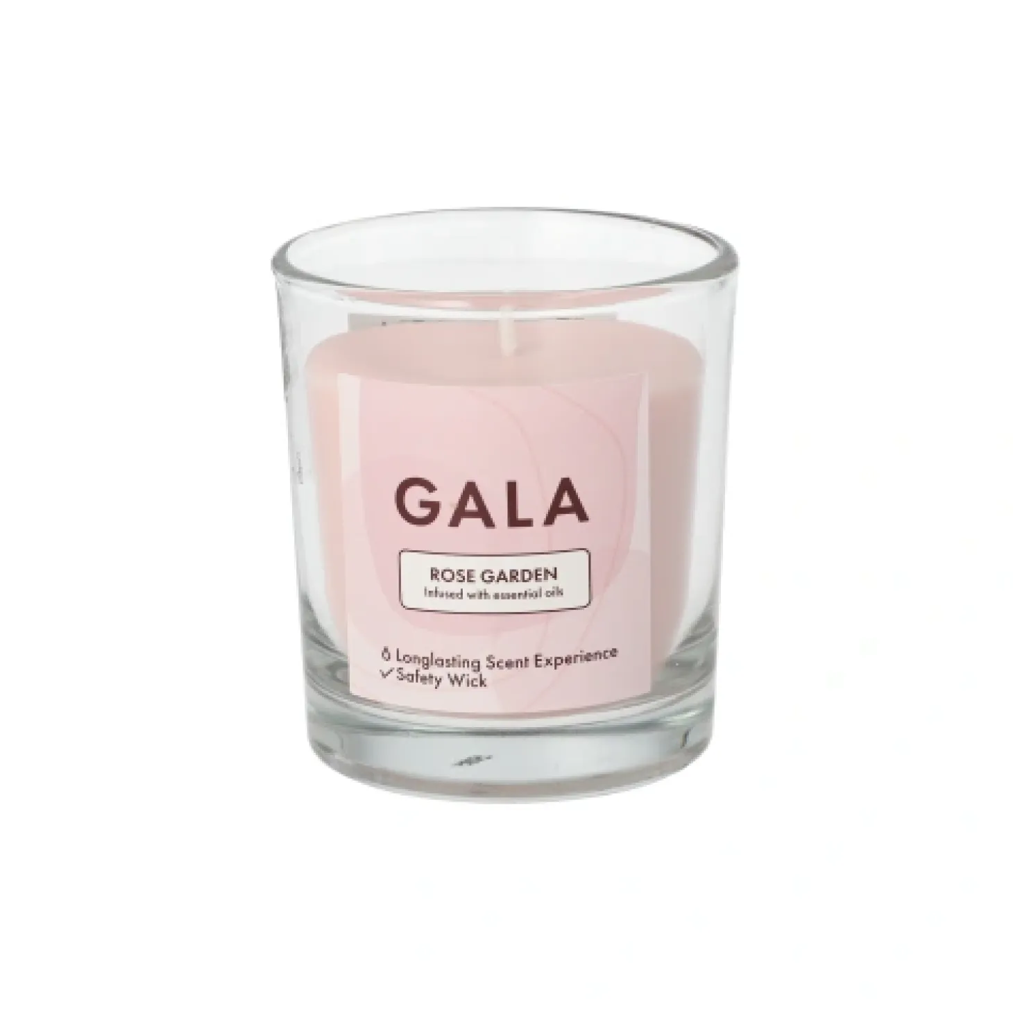 PAPSTAR "GALA" Duftkerze im Glas Ø 70 mm, 77 mm rose - Rose Garden "Mini Nutella", 6 x 1 Stück