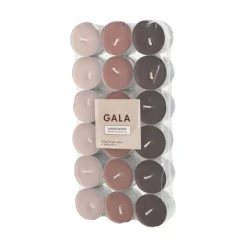 PAPSTAR "GALA" Duftlichte Ø 3,8 cm, 1,7 cm elfenbein - Sandelholz "Ton in Ton", 8 x 36 Stück