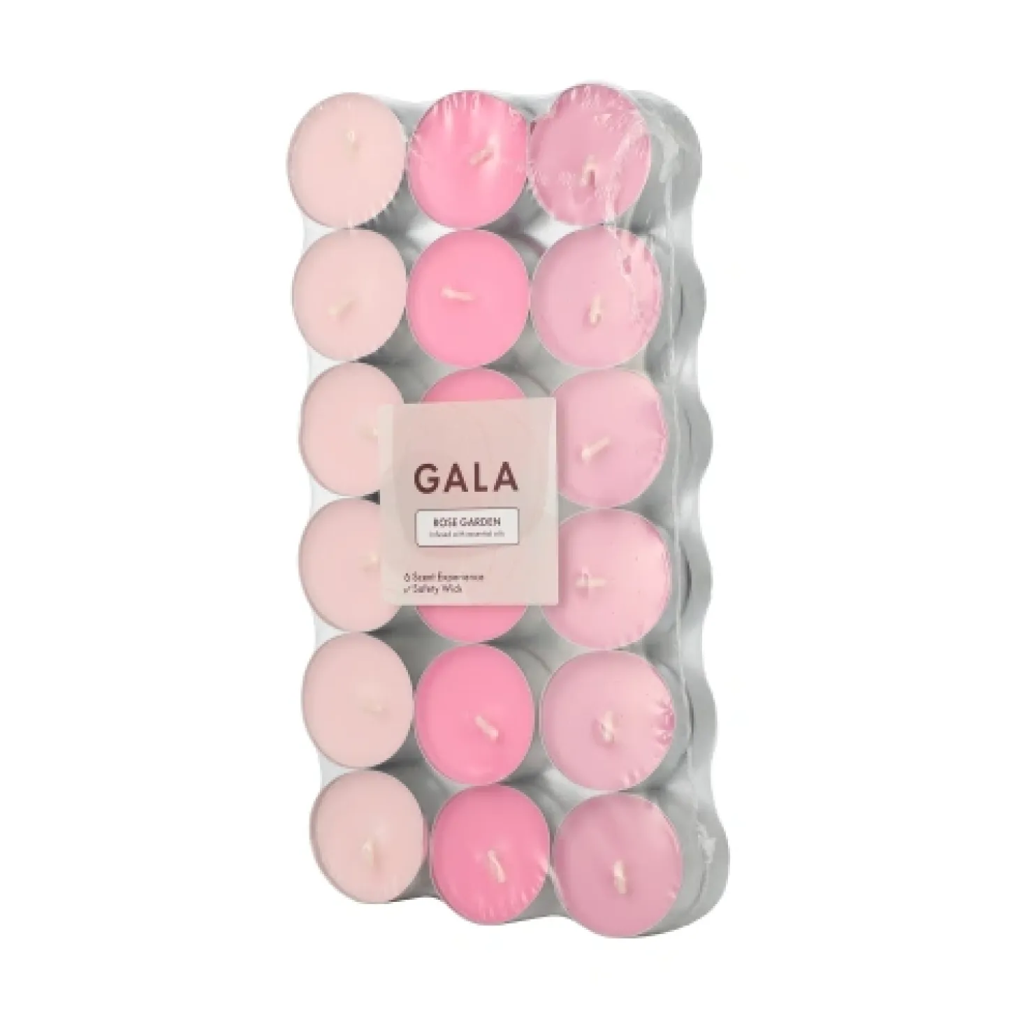 PAPSTAR "GALA" Duftlichte Ø 3,8 cm, 1,7 cm rose - Rose Garden "Ton in Ton", 8 x 36 Stück