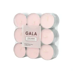 PAPSTAR "GALA" Duftlichte Ø 37,5 mm, 16,6 mm rose - Rose Garden, 10 x 18 Stück