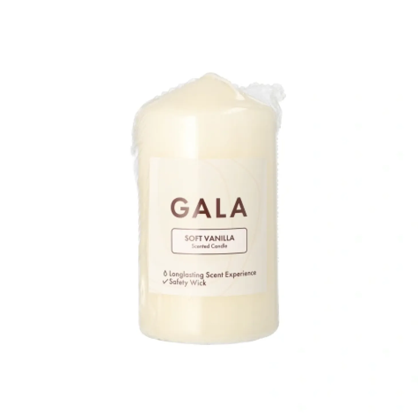 PAPSTAR "GALA" Duft-Stumpenkerze Ø 58 mm, 110 mm creme - Soft Vanilla, 6 x 1 Stück