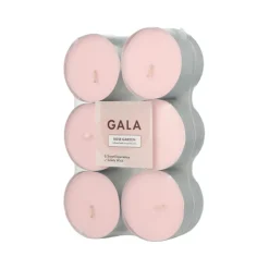 PAPSTAR "GALA" Maxi Duftlichte Ø 58 mm, 24 mm rose - Rose Garden, 12 x 12 Stück