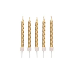 PAPSTAR Geburtstagskerzen auf Halter 6 cm gold