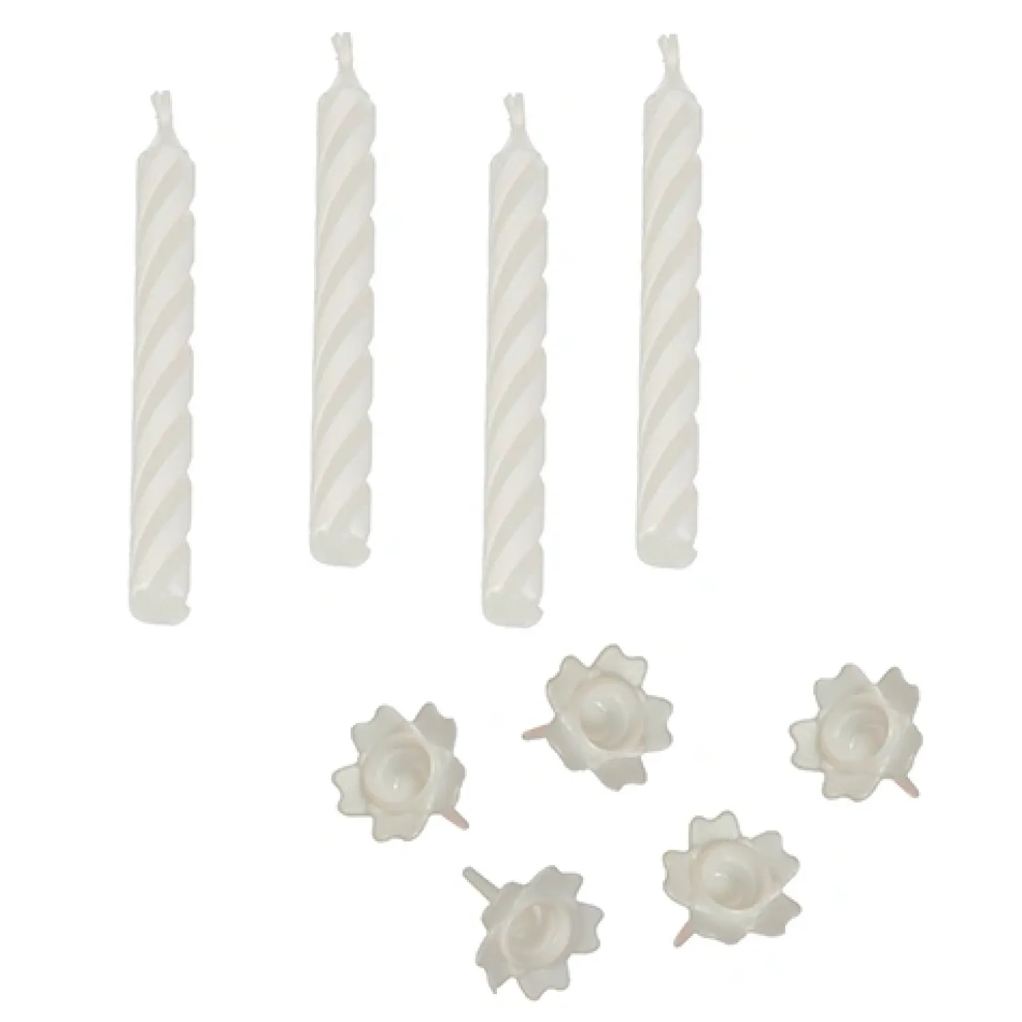 PAPSTAR Geburtstagskerzen mit Halter 6 cm weiß