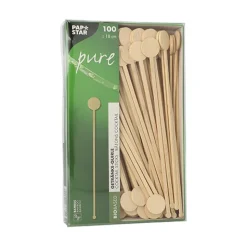 PAPSTAR Getränke-Quirle, Bambus "pure" 18 cm "Coin"
