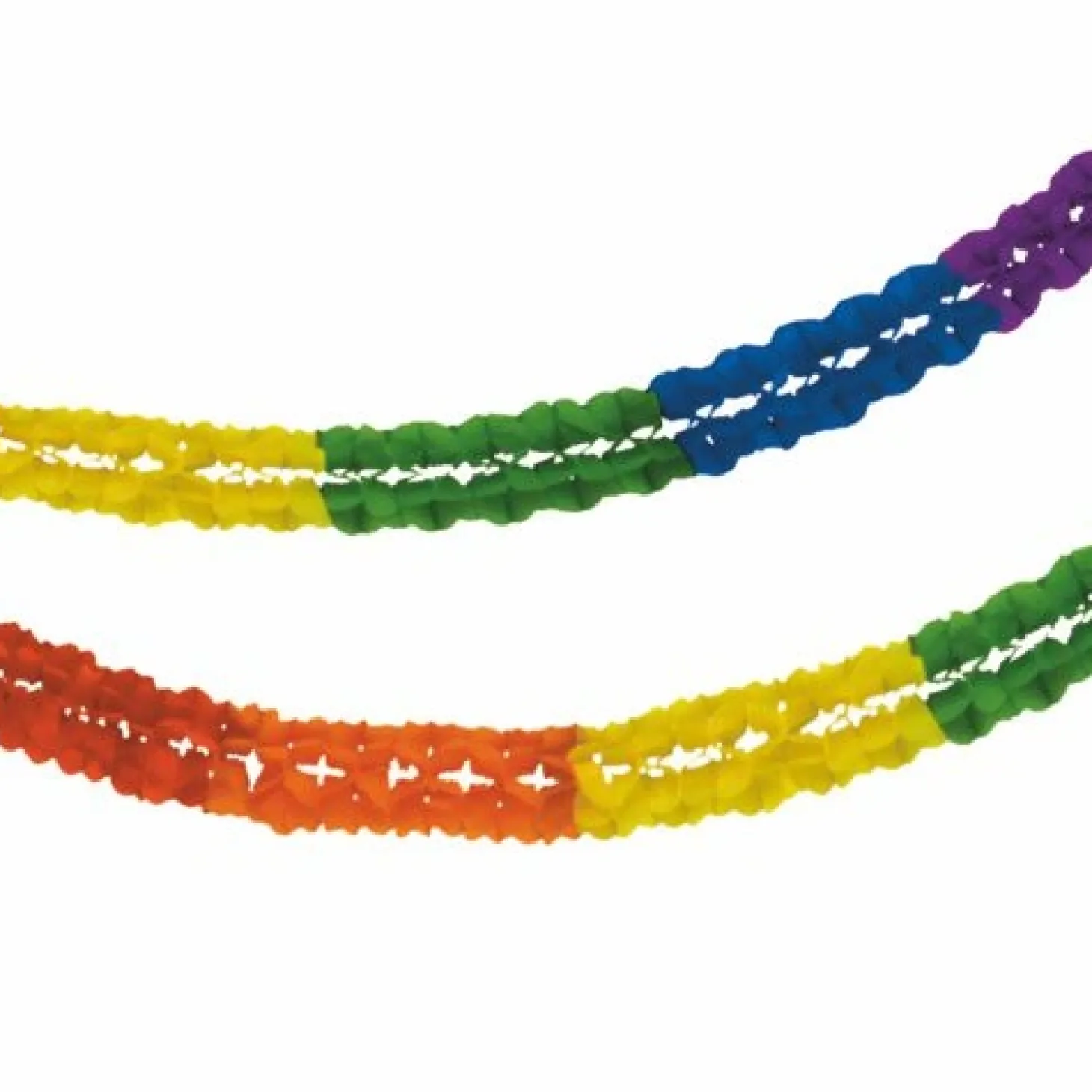 PAPSTAR Großraumgirlande, Papier Ø 16 cm, 10 m "Rainbow" schwer entflammbar