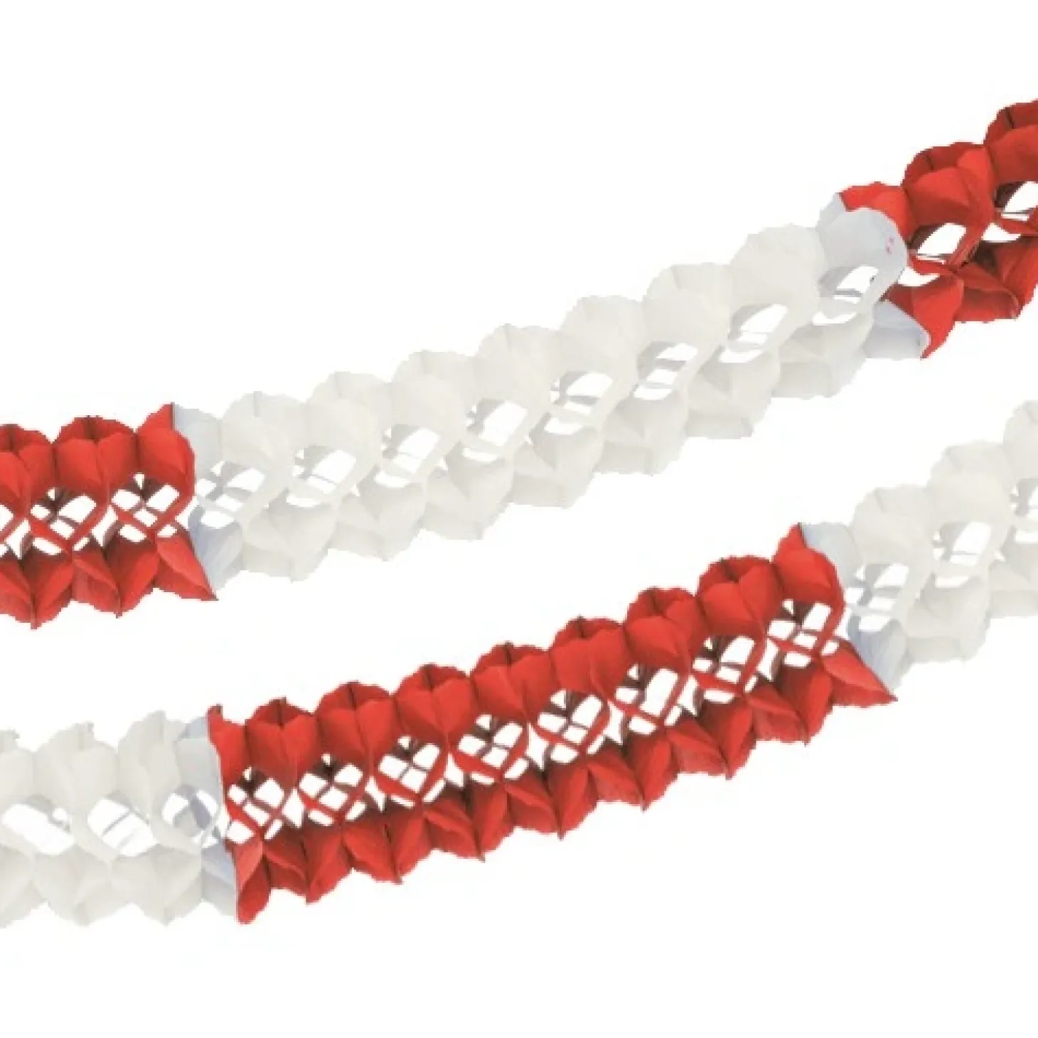 PAPSTAR Großraumgirlande, Papier Ø 16 cm, 10 m rot/weiß schwer entflammbar