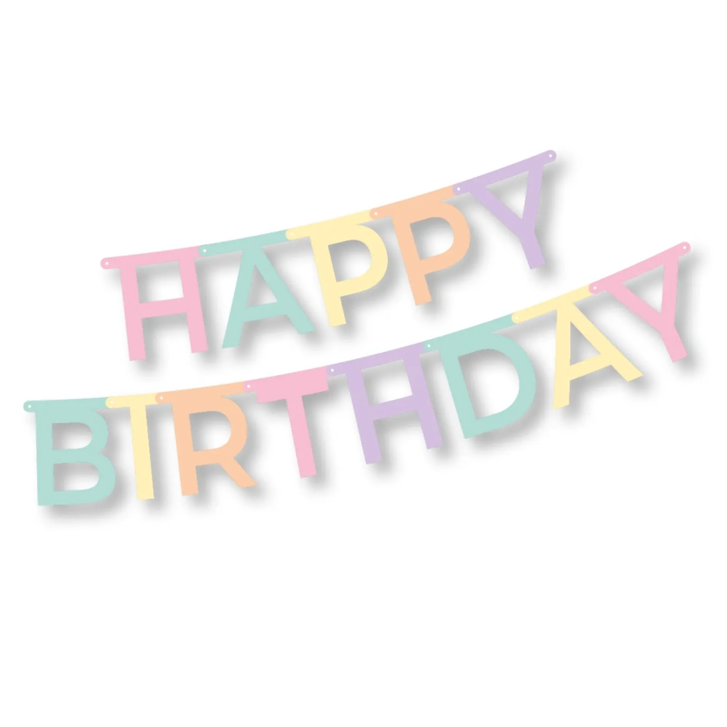 PAPSTAR Grußkette 1,8 m x 13,8 cm "Happy Birthday" pastell, 12 x 1 Stück