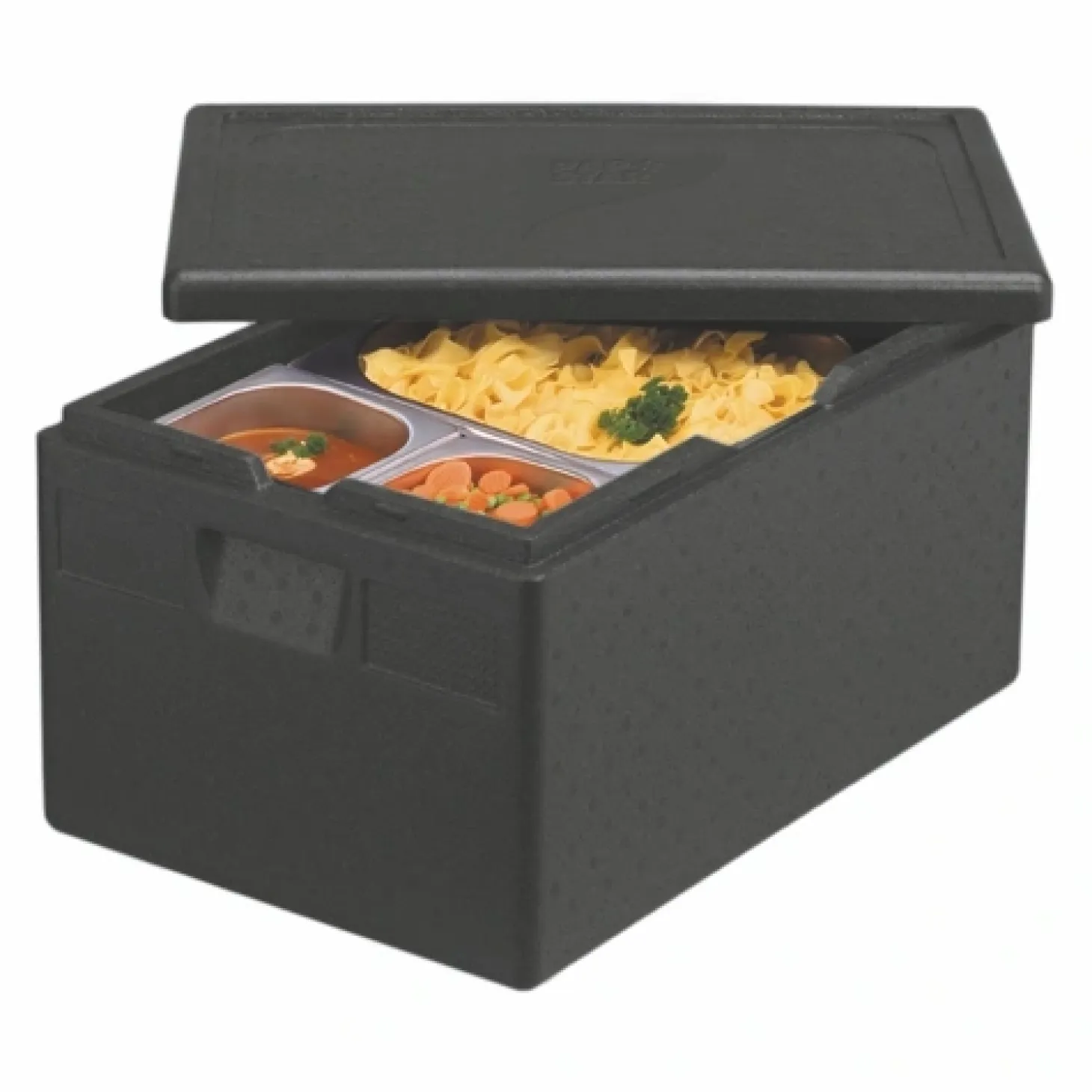 PAPSTAR Isolier-Transportbehälter, EPP 60 cm x 40 cm x 32 cm schwarz "Gastro-Norm 1/1"
