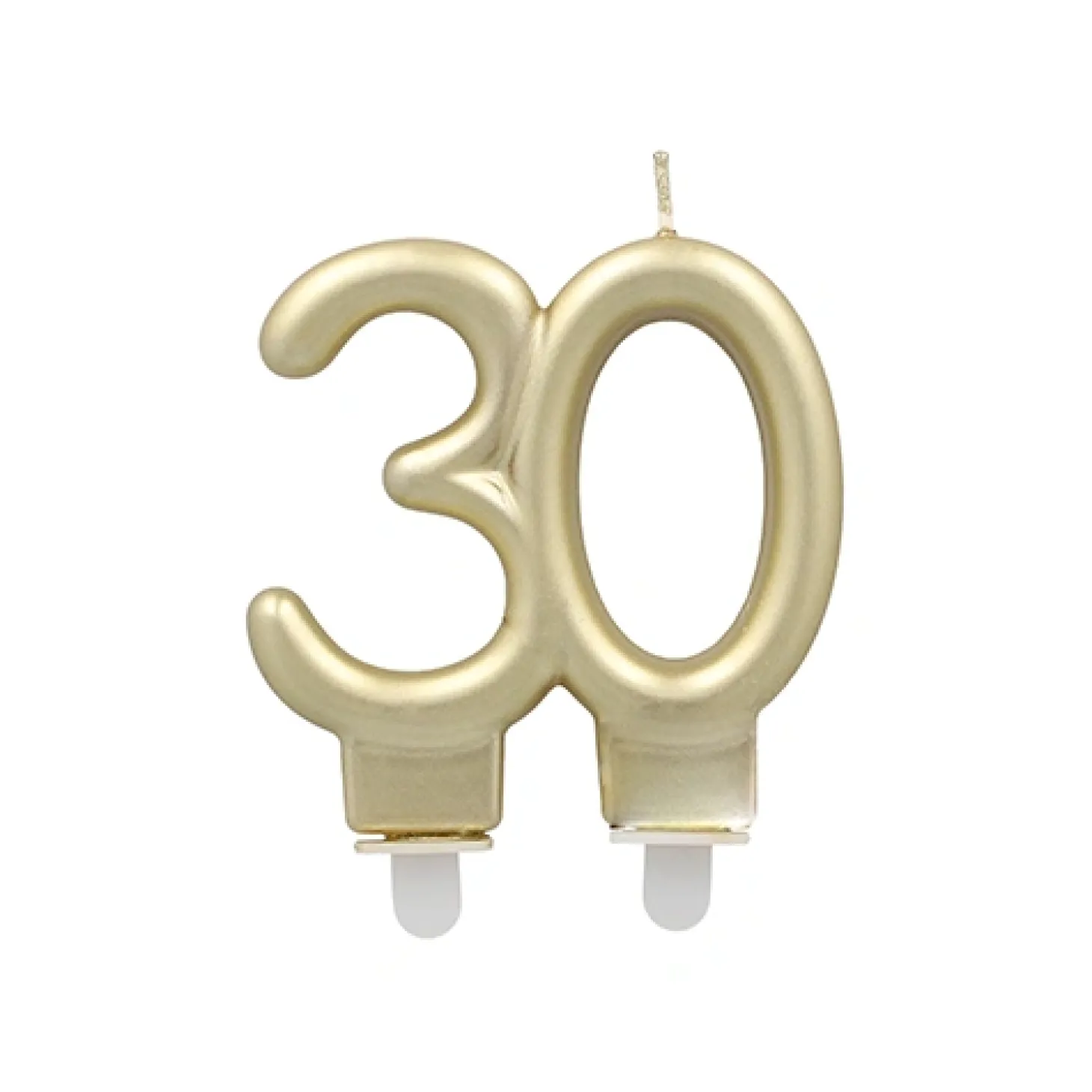 PAPSTAR Jubiläumskerzen mit Halter 7 cm gold "30"