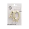 PAPSTAR Jubiläumskerzen mit Halter 7 cm gold "40"