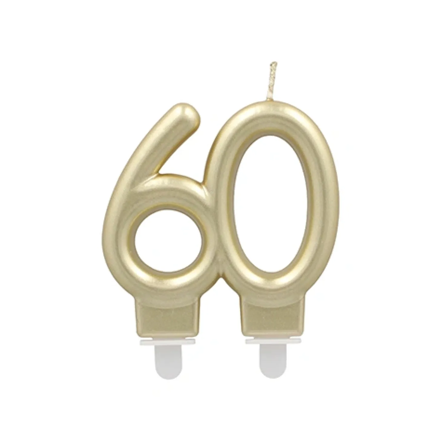 PAPSTAR Jubiläumskerzen mit Halter 7 cm gold "60"