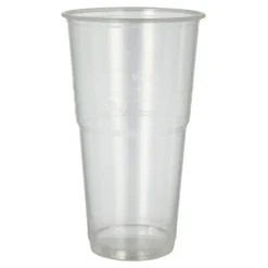 PAPSTAR Kaltgetränkebecher, PLA "pure" 0,5 l Ø 9,5 cm, 16,2 cm glasklar mit Schaumrand, 12 x 12 Stück