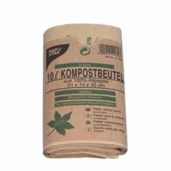 PAPSTAR Kompostbeutel aus Papier 10 l 35 cm x 21 cm x 15 cm braun