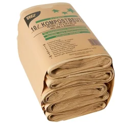 PAPSTAR Kompostbeutel aus Papier 10 l 35 cm x 21 cm x 15 cm braun