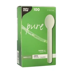 PAPSTAR Löffel, Papier "pure" 15,8 cm weiß, 10 x 100 Stück