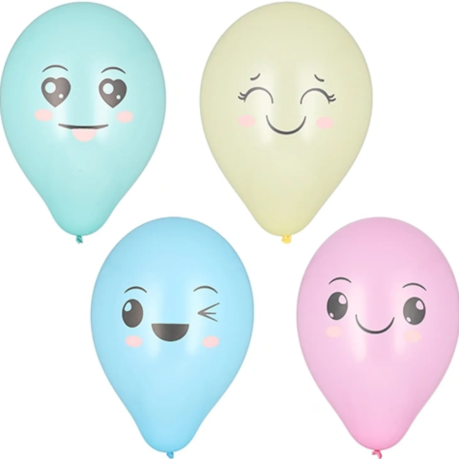 PAPSTAR Luftballons Ø 25 cm farbig sortiert "Kawaii", 12 x 8 Stück