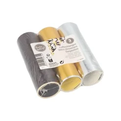PAPSTAR Luftschlangen 4 m schwarz/gold/silber "Metallic"