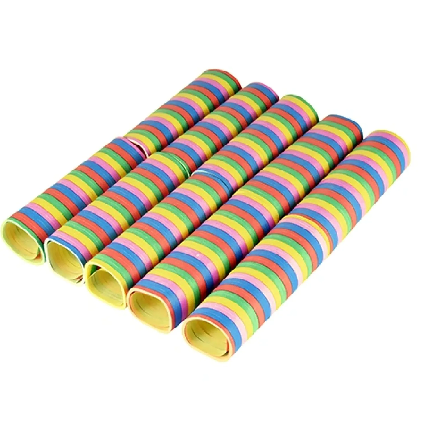 PAPSTAR Luftschlangen 4 m "Stripes" flammhemmend, 10 x 10 Stück